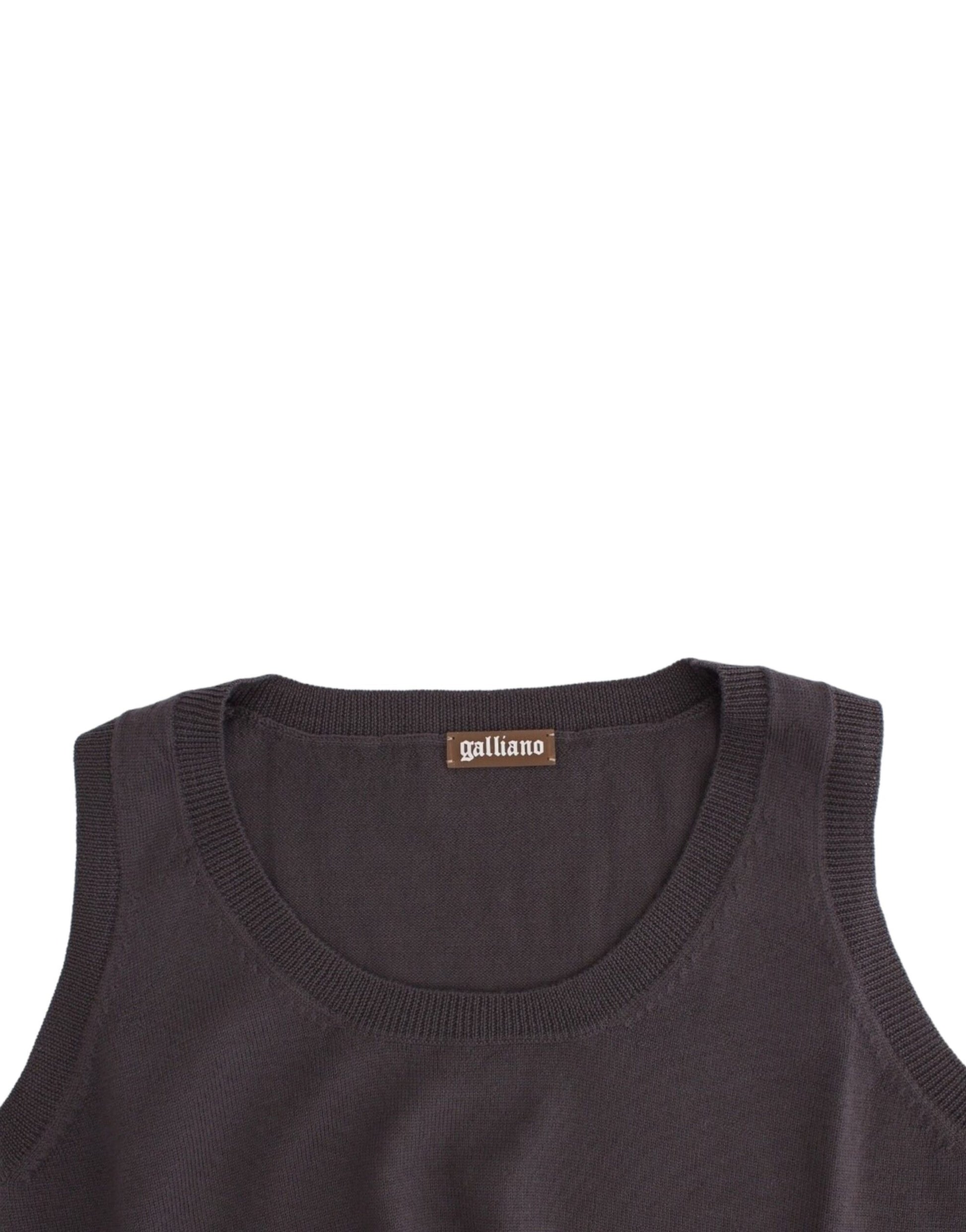 John Galliano Brown knit tank top