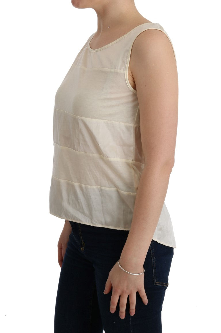 Costume National Beige Asymmetric Top Blouse