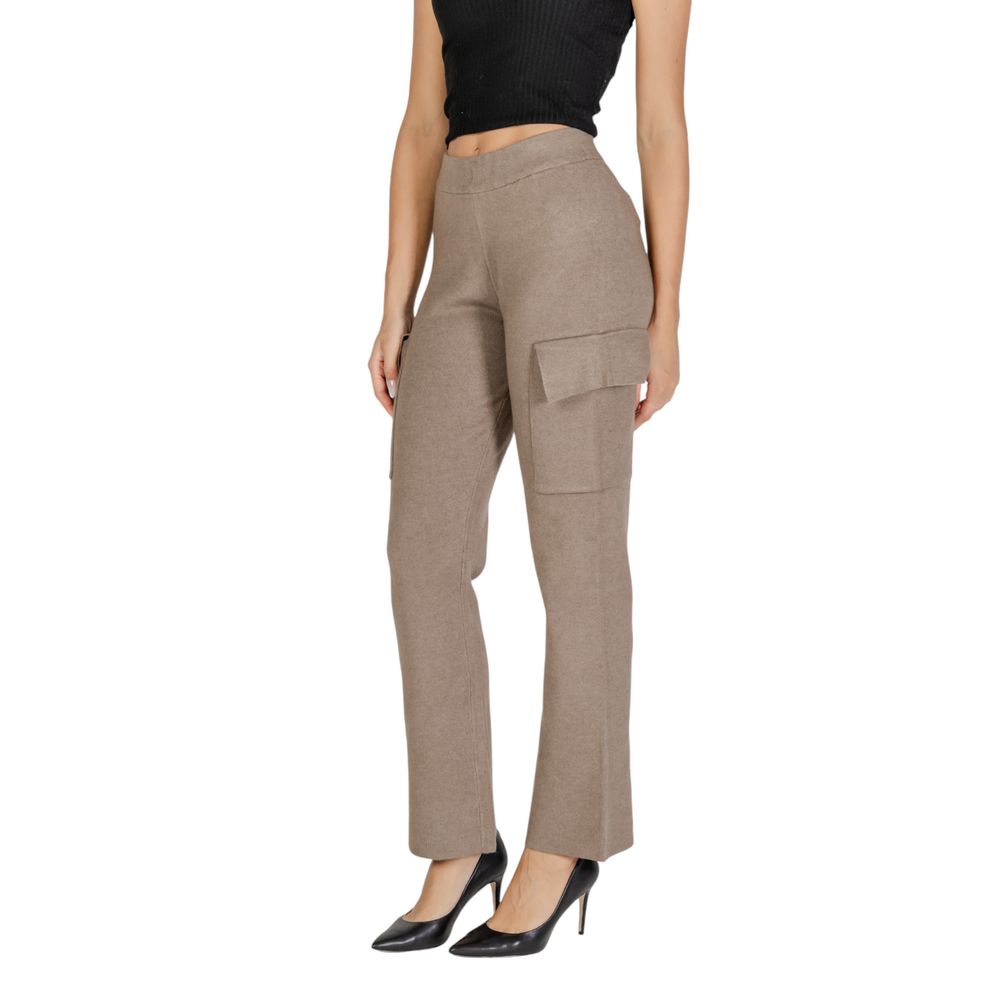 Vila Clothes Beige Viscose Pant