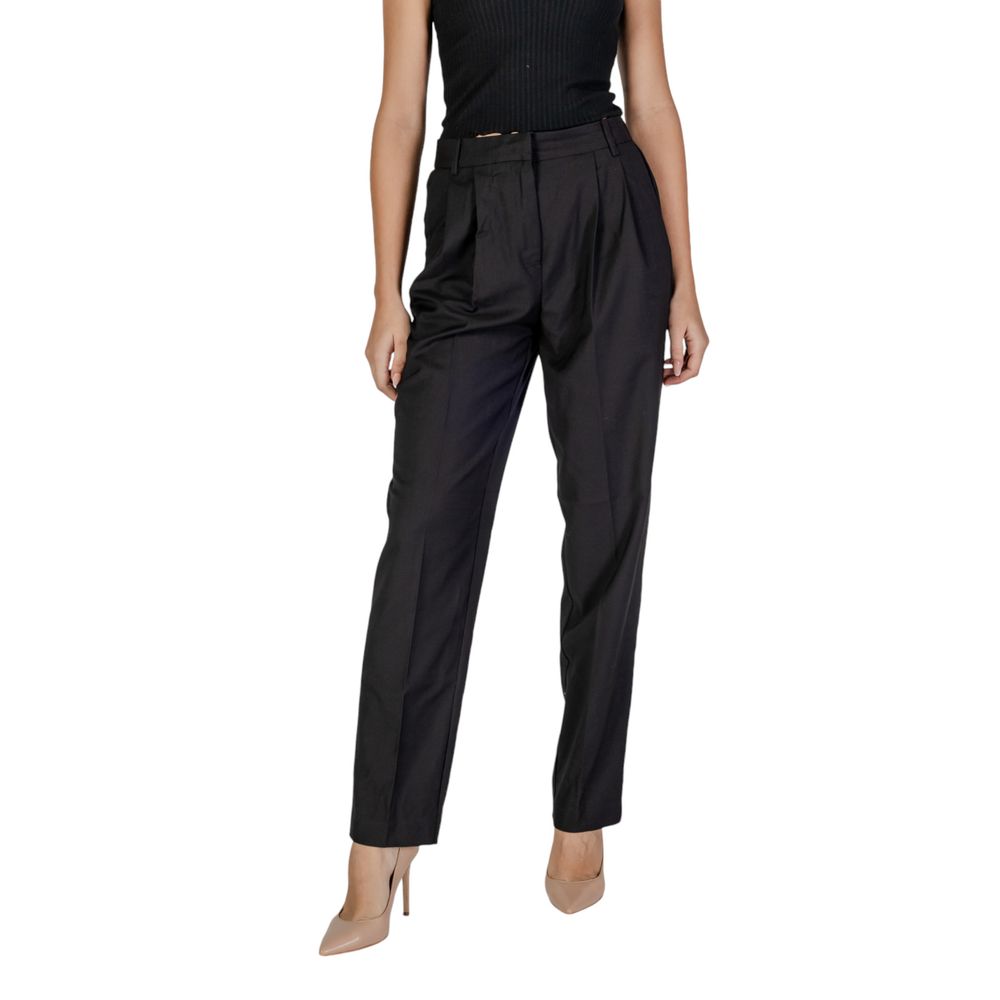Vila Clothes Black Polyester Pant