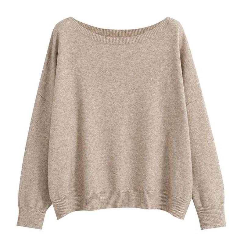 Scoop Neck Knitted Sweater