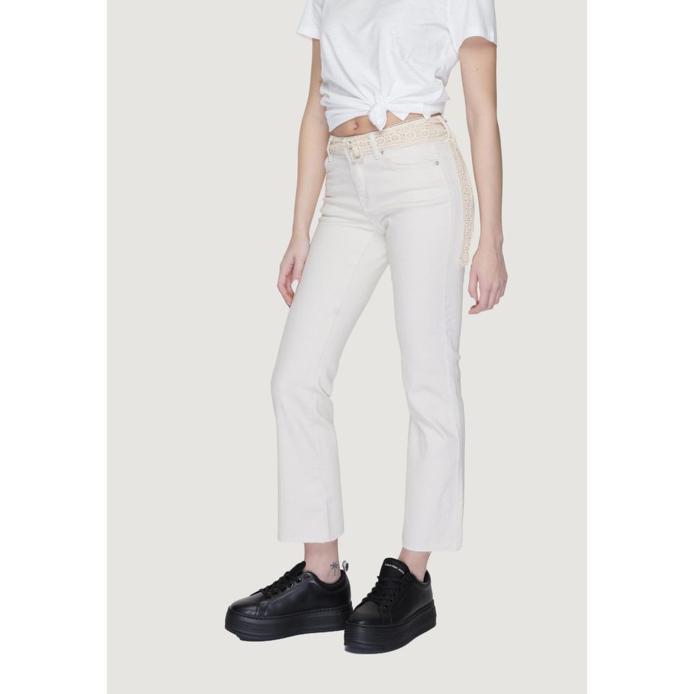 Vero Moda Beige Cotton Bootcut Jean