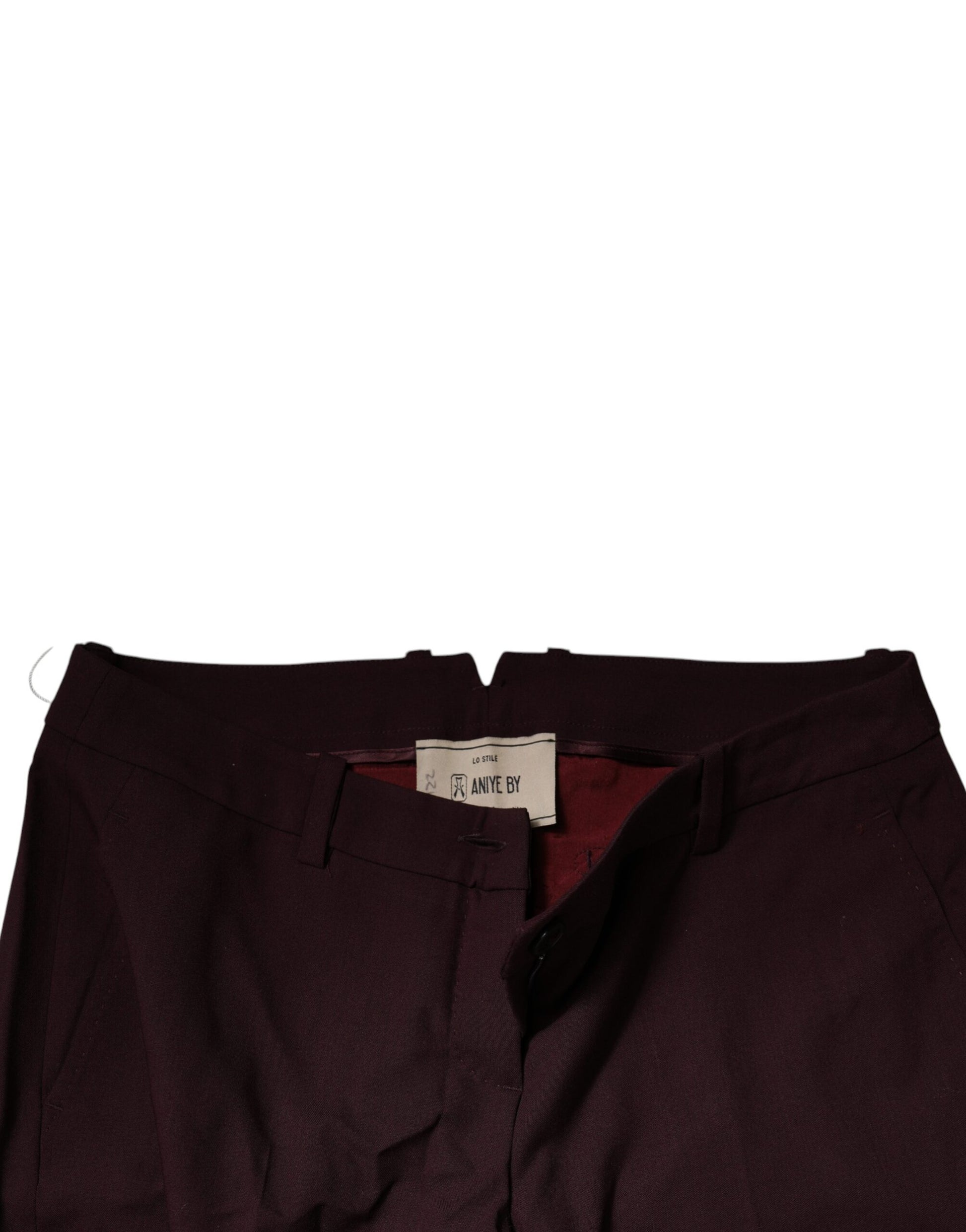 Aniye By Maroon Mid Waist Tapered Skinny Dress Pants