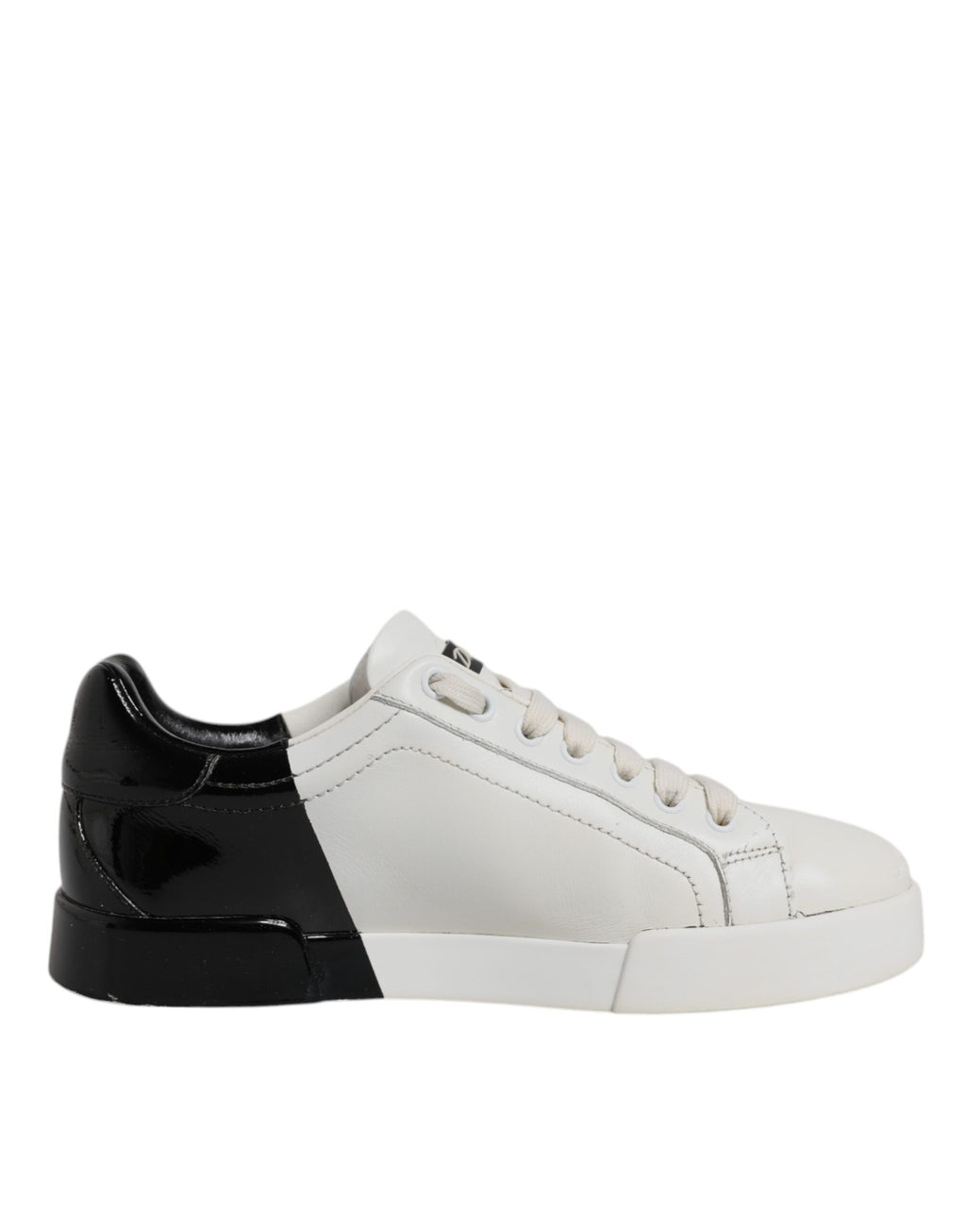 Dolce & Gabbana White Black Logo Portofino Men Sneaker Shoes