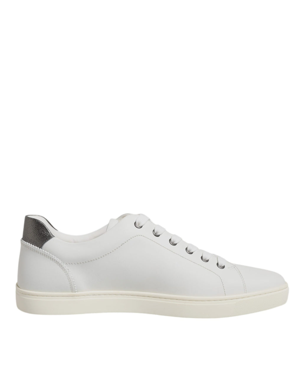 Dolce & Gabbana White Leather Heart Embellished Sneakers Shoes