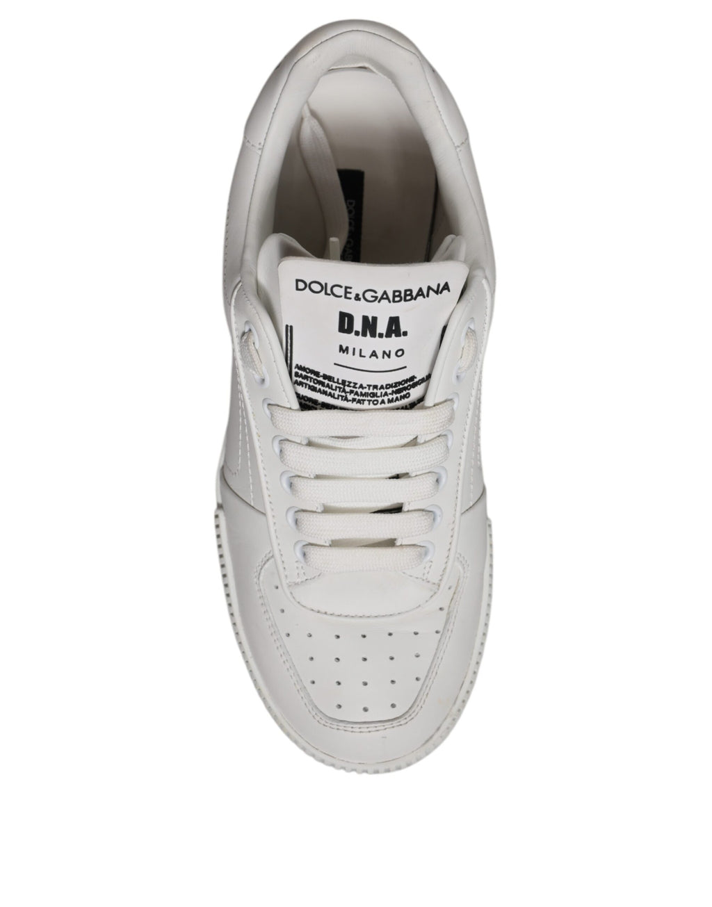 Dolce & Gabbana White Miami Leather Low Top Sneakers Shoes