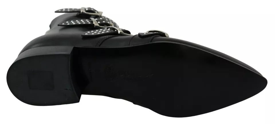 Dondup Black Fashion Buckled Zipper Ankle Boots Shoes