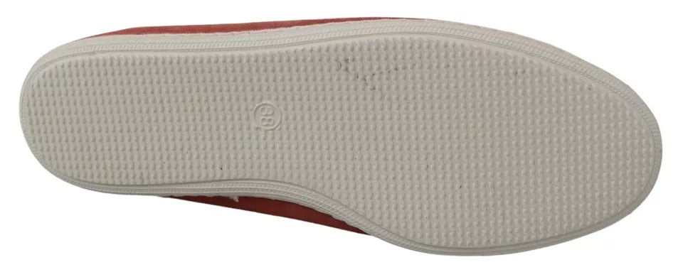 Pantofola D'Oro Coral Suede Lace Bow Loafers Ballet Flat Shoes