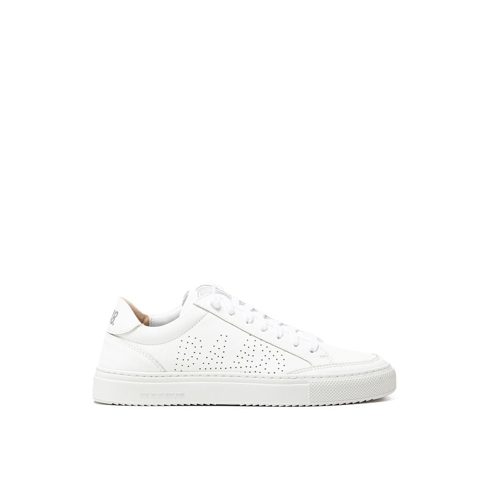 P448 White Leather Athletic Sneakers