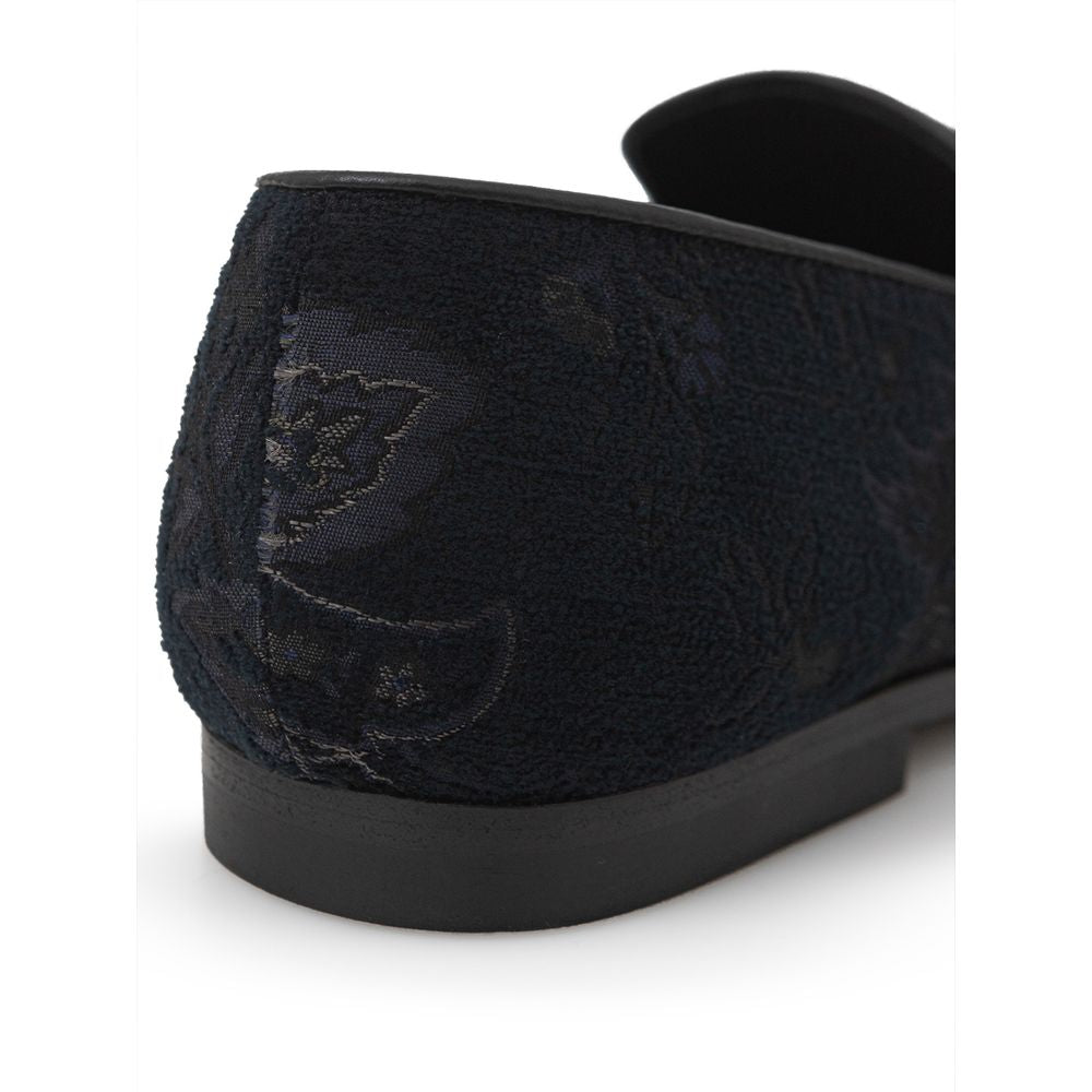 Etro Blue Leather Slip-On Loafers