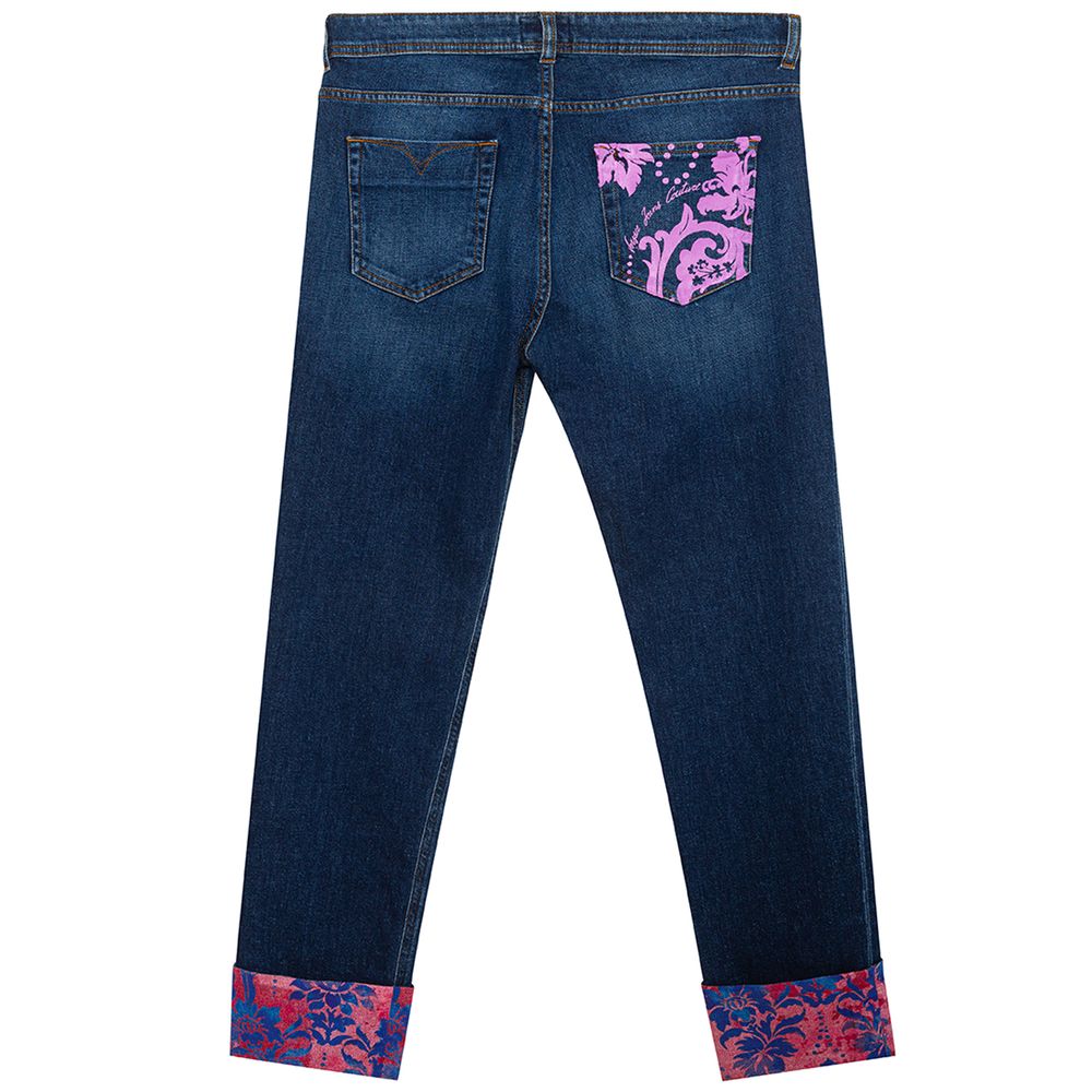 Versace Jeans Blue Cotton Slim Fit Jeans