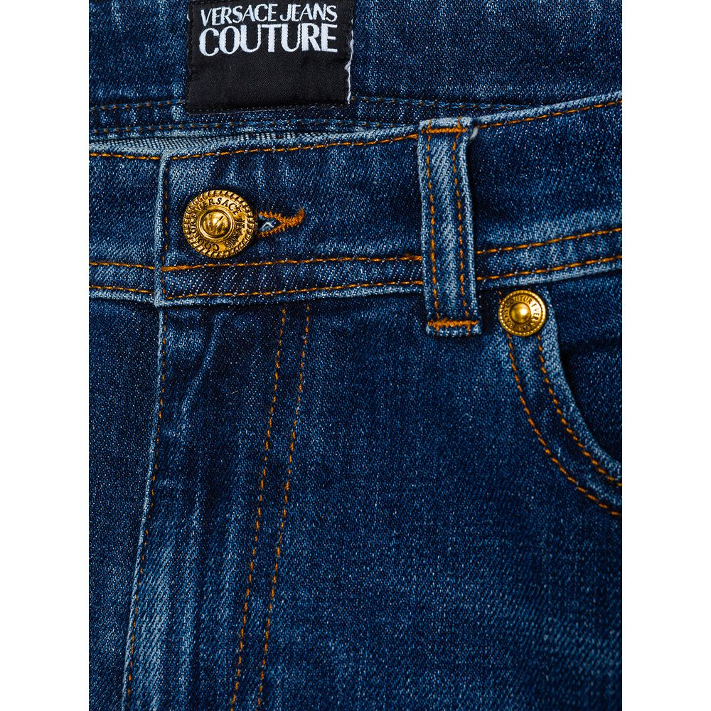 Versace Jeans Blue Cotton Slim Fit Jeans