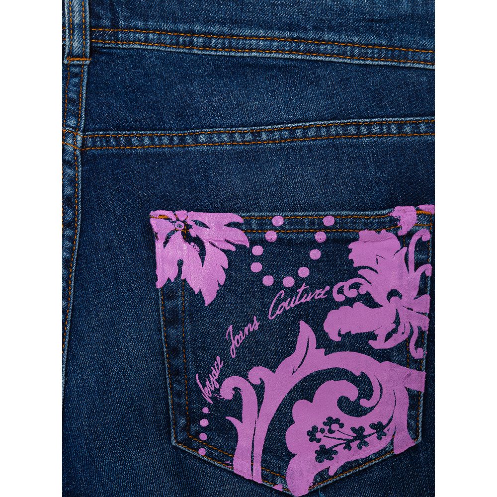 Versace Jeans Blue Cotton Slim Fit Jeans