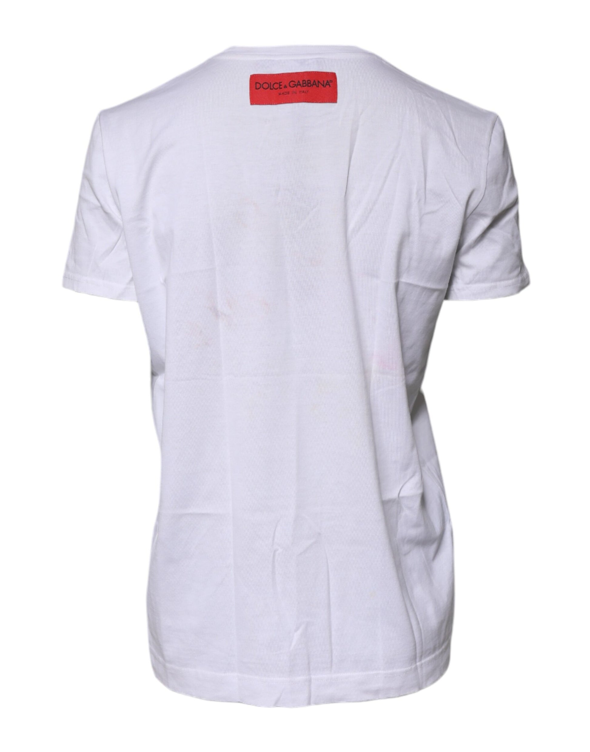 Dolce & Gabbana White Cotton DG Floral Embroidered Top T-shirt