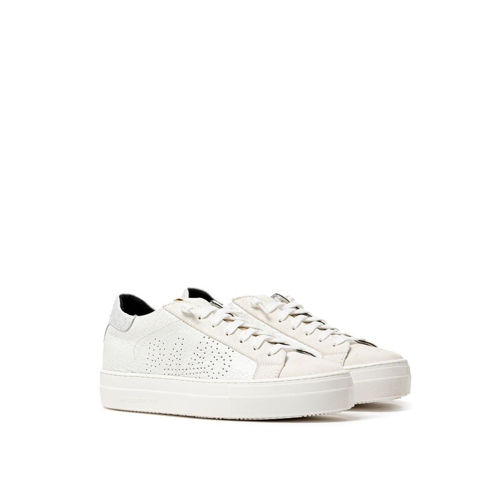 P448 White Leather Athletic Sneakers
