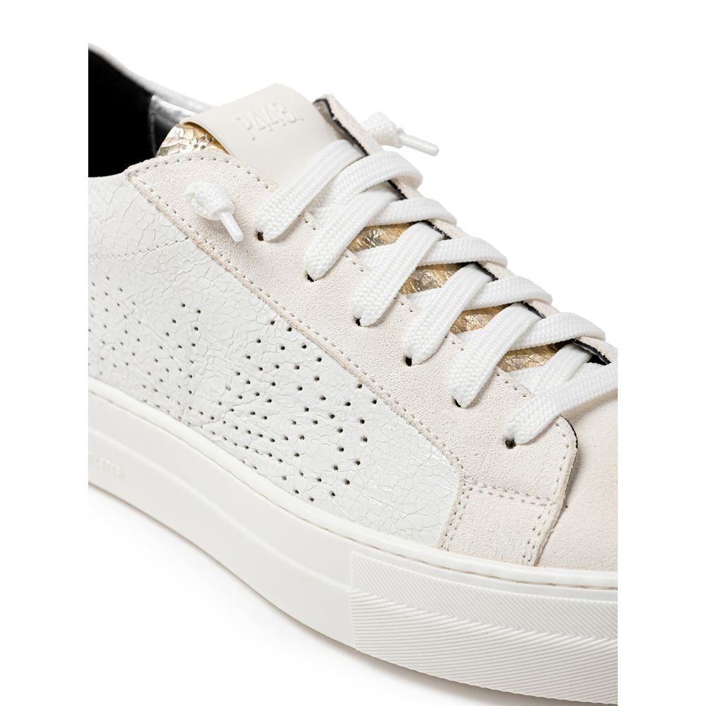 P448 White Leather Athletic Sneakers