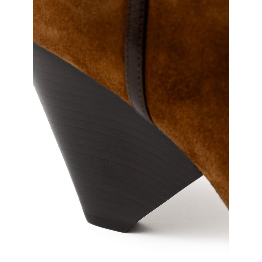 Saint Laurent Brown Suede Leather Ankle Boots