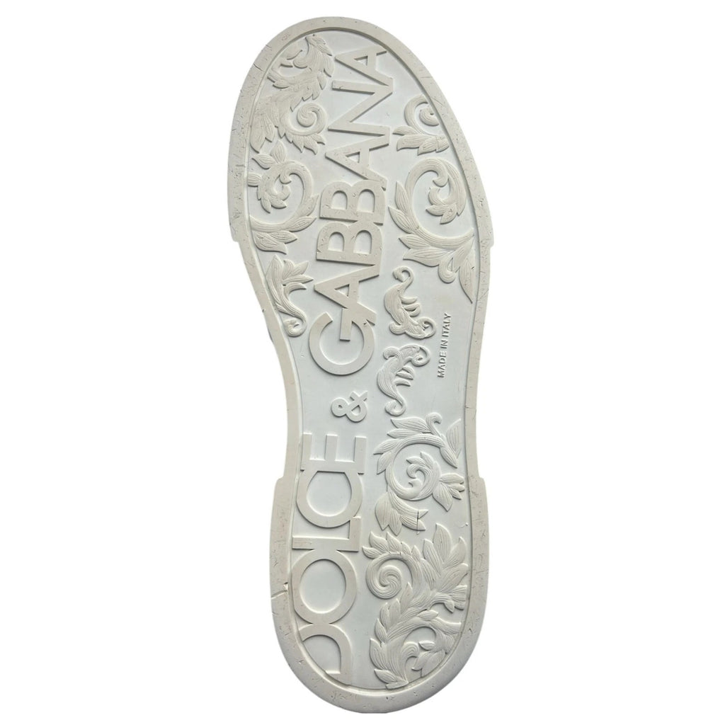 Dolce & Gabbana White Leather DG Logo Low Top Sneaker Shoes