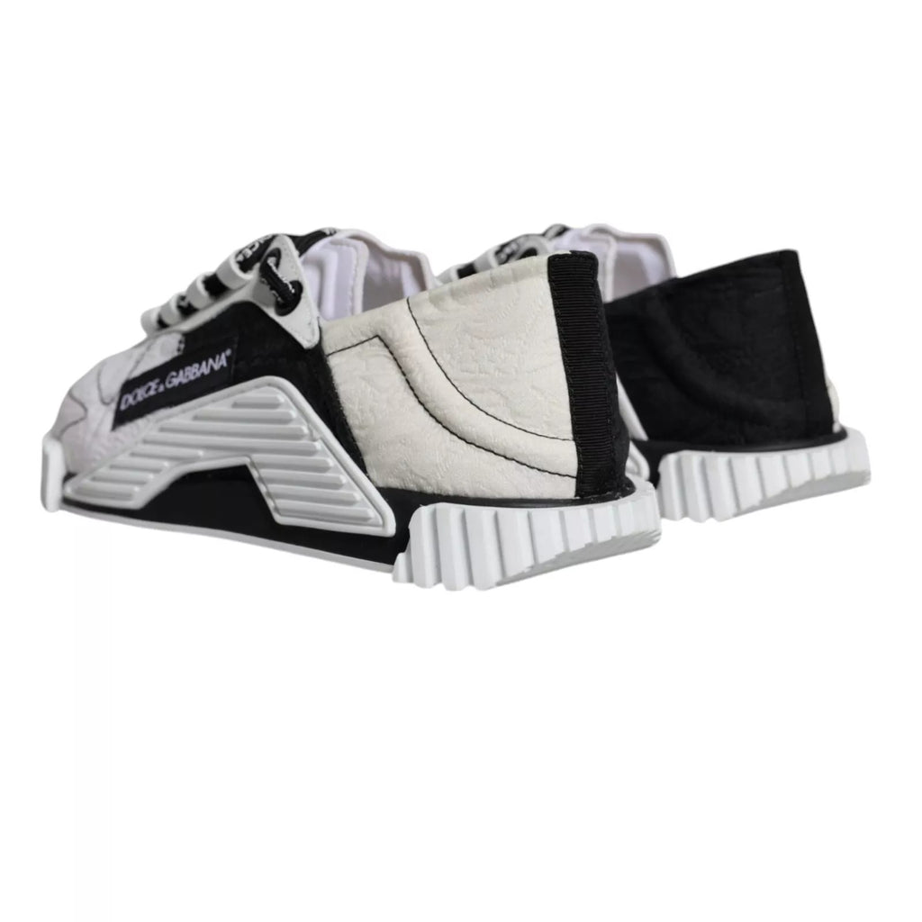 Dolce & Gabbana White Black Low Top NS1 Sneakers Shoes