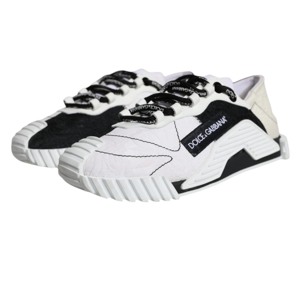 Dolce & Gabbana White Black Low Top NS1 Sneakers Shoes