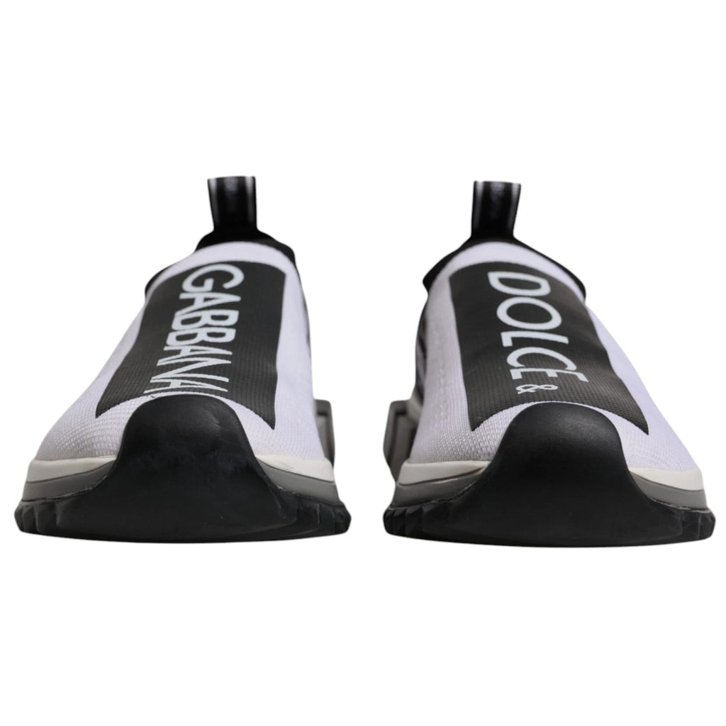 Dolce & Gabbana White Black Slip On Sorrento Sneakers Shoes