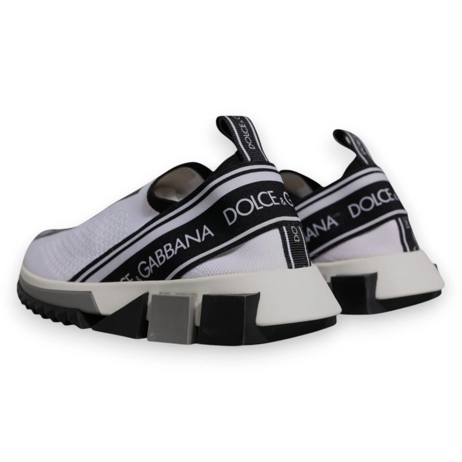 Dolce & Gabbana White Black Slip On Sorrento Sneakers Shoes