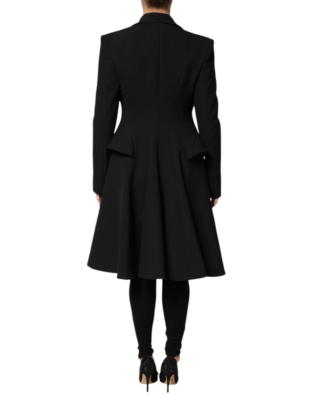 Les Hommes Black Polyester Single Breasted Trench Coat Jacket