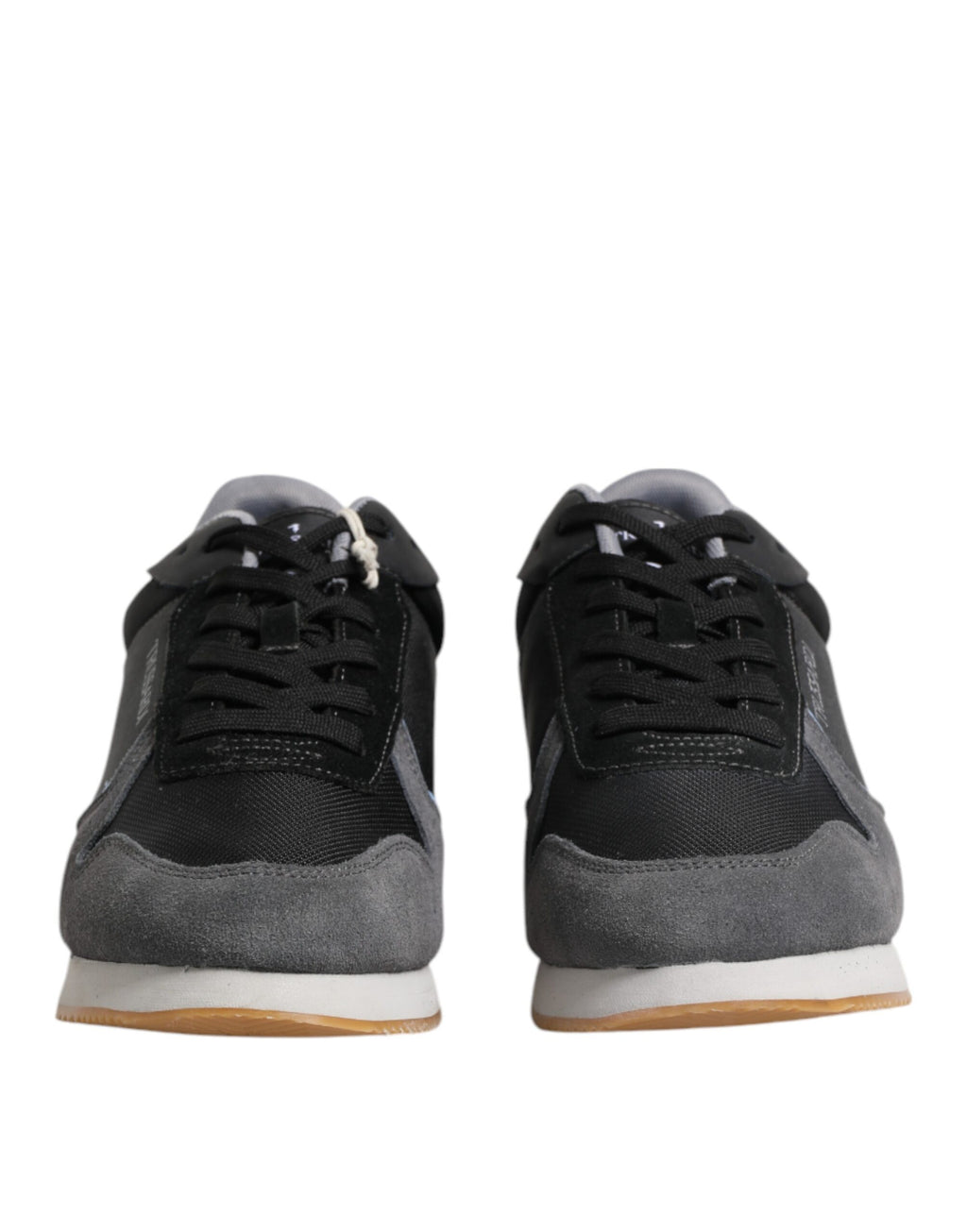 Trussardi Black Gray Lace Up Low Top Casual Sneakers Shoes