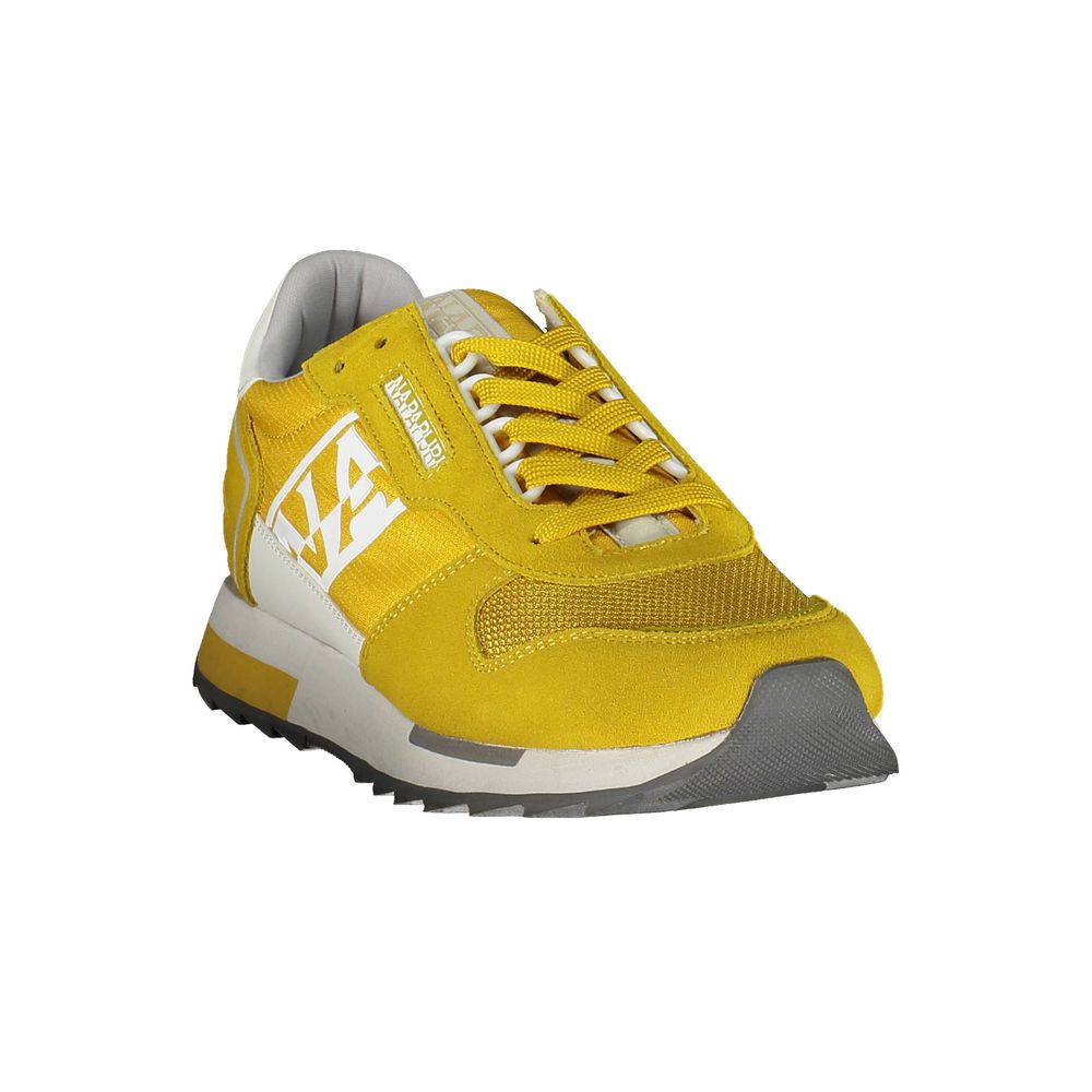 Napapijri Yellow Leather Men Sneaker