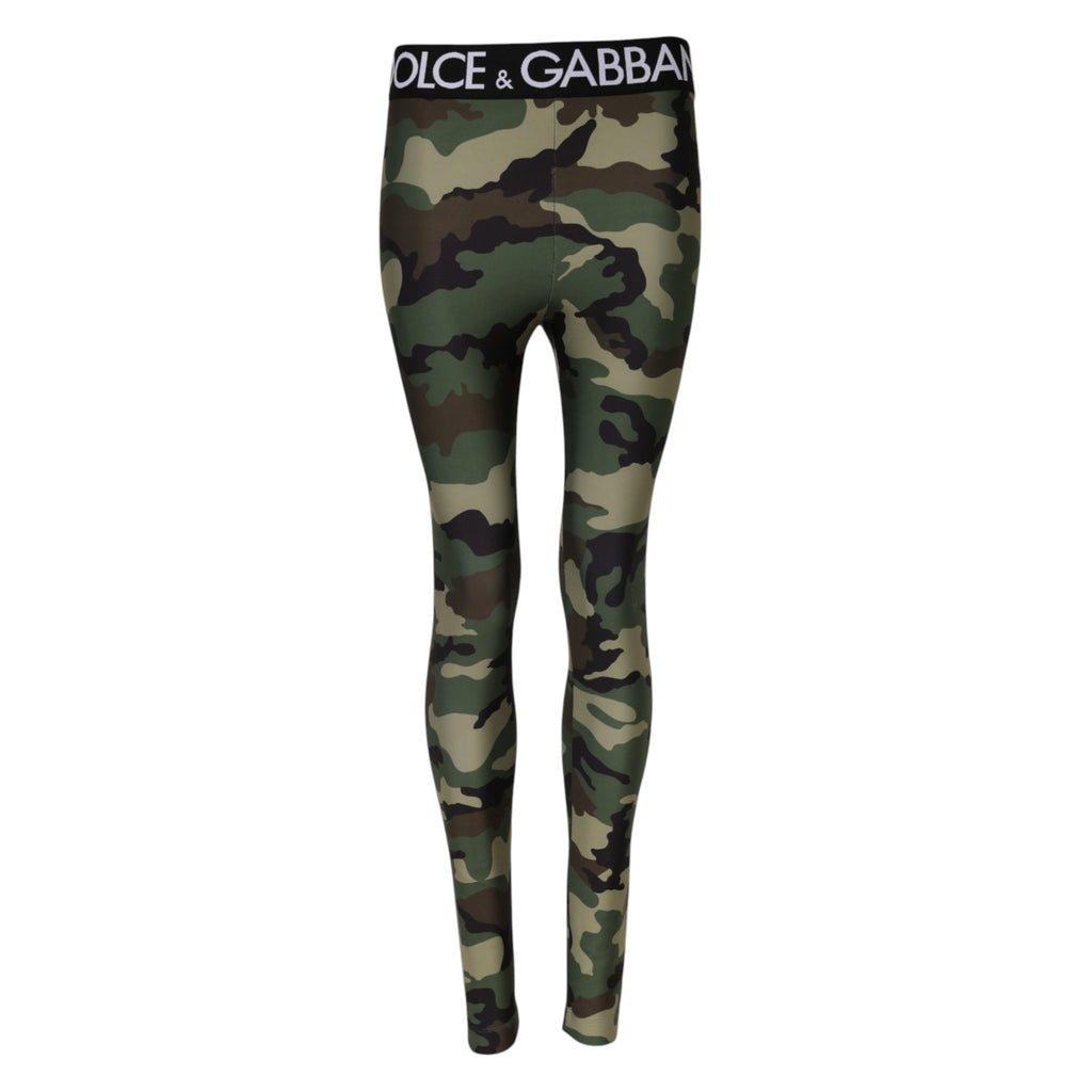 Dolce & Gabbana Multicolor Camouflage DG Waist Leggings Pants