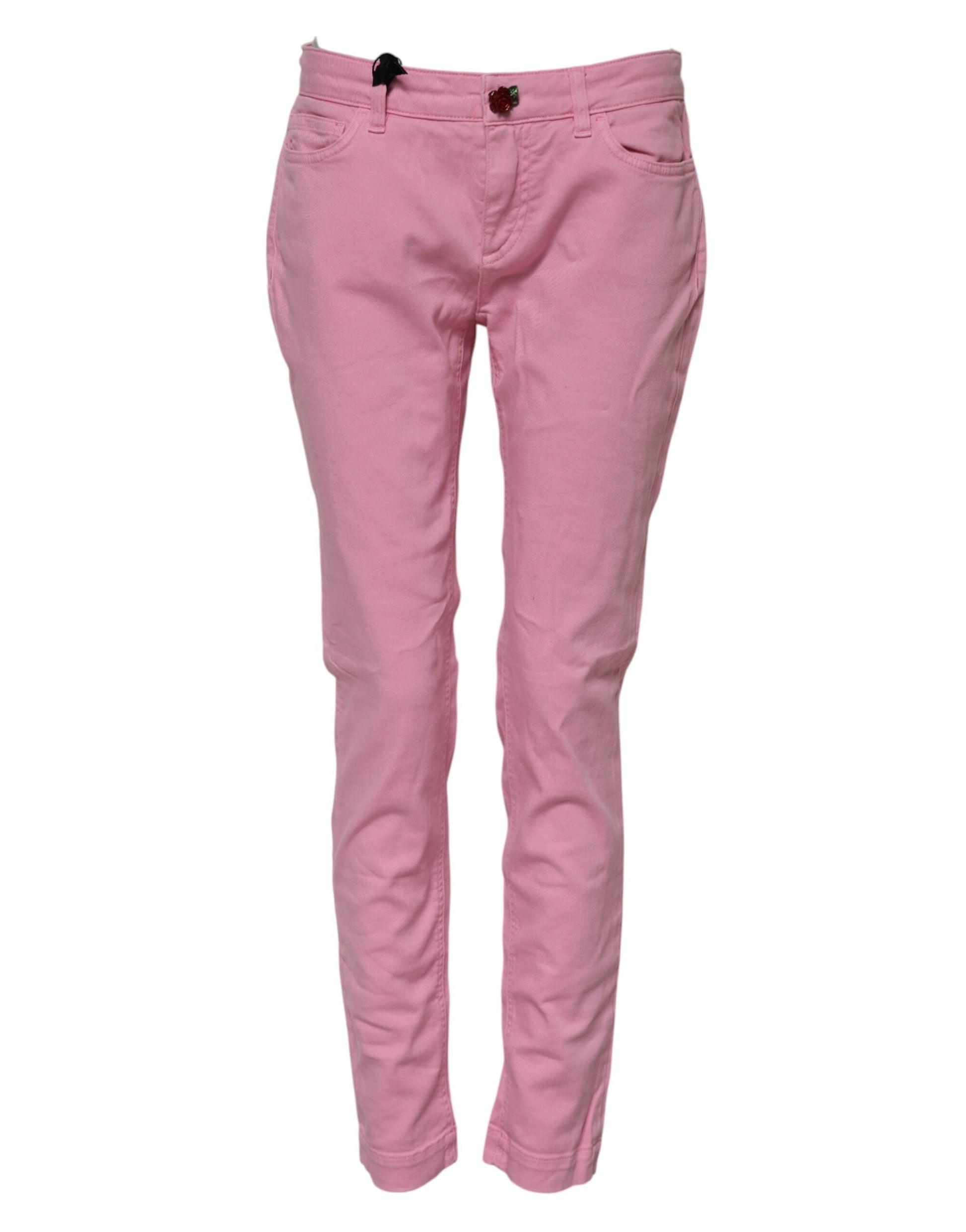Dolce & Gabbana Pink Cotton PRETTY Skinny Denim Jeans