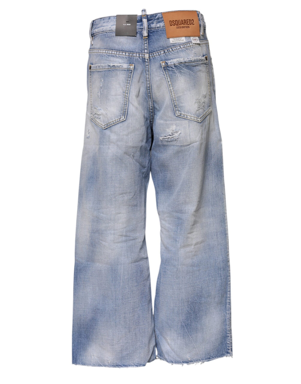 Dsquared² Blue Washed High Waist Wide Leg Jeans
