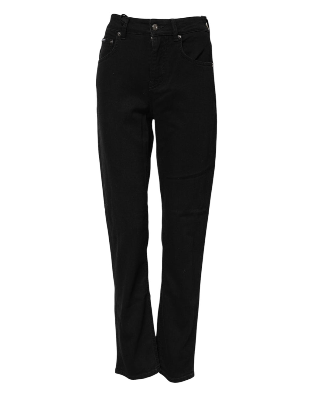 Dolce & Gabbana Black Boyfriend Cotton Mid Waist Denim Jeans