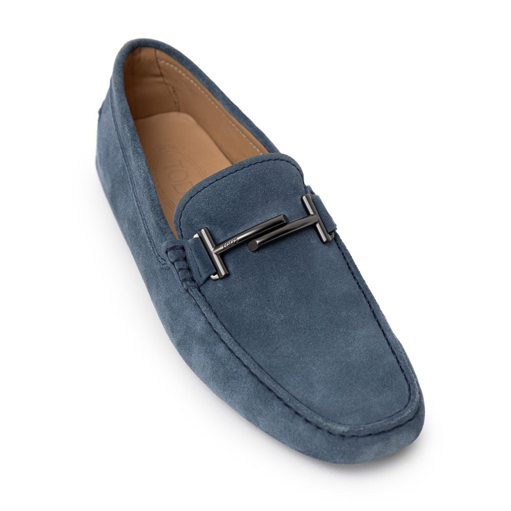Tod's Blue Suede Leather Moccassin