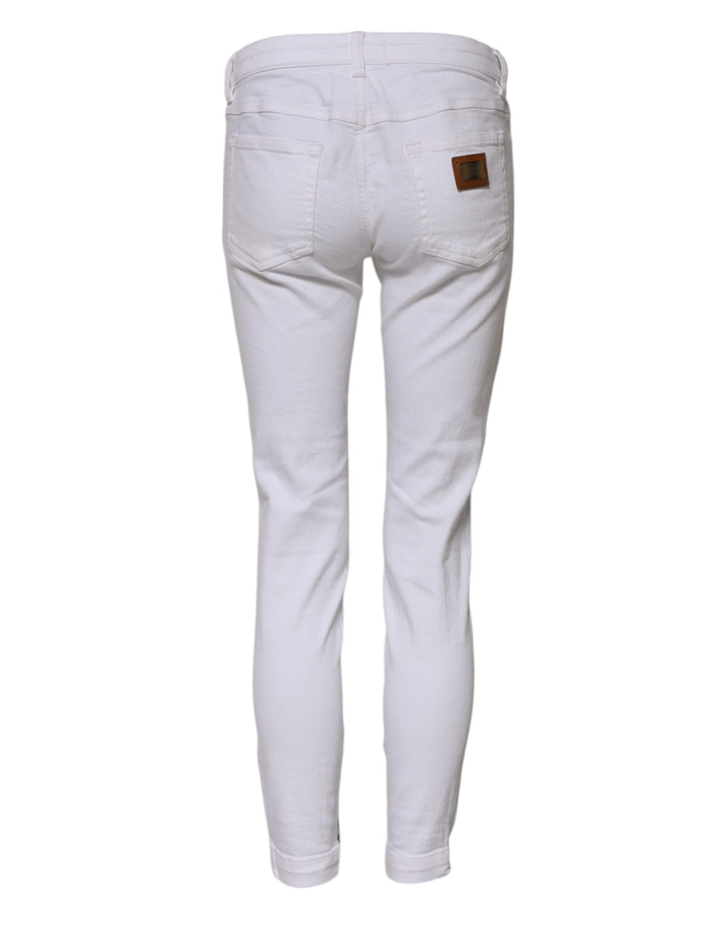 Dolce & Gabbana White Cotton Low Waist Skinny Denim Jeans