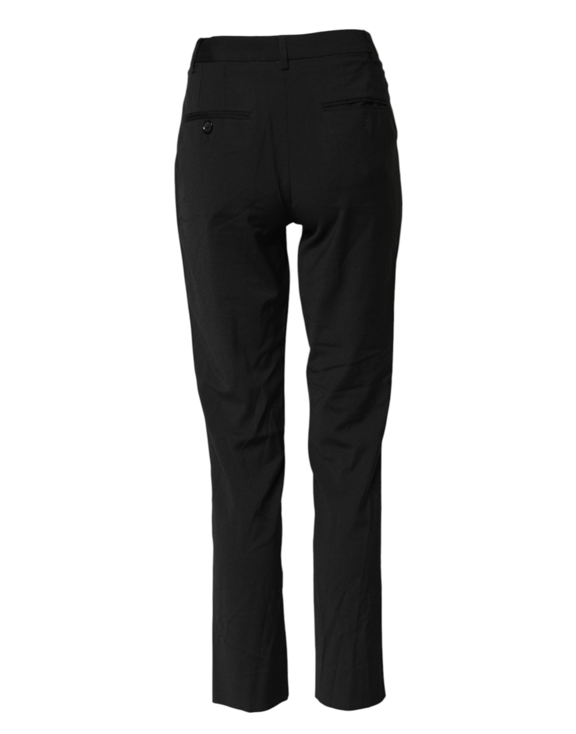 Dolce & Gabbana Black STAFF Mid Waist Tapered Pants