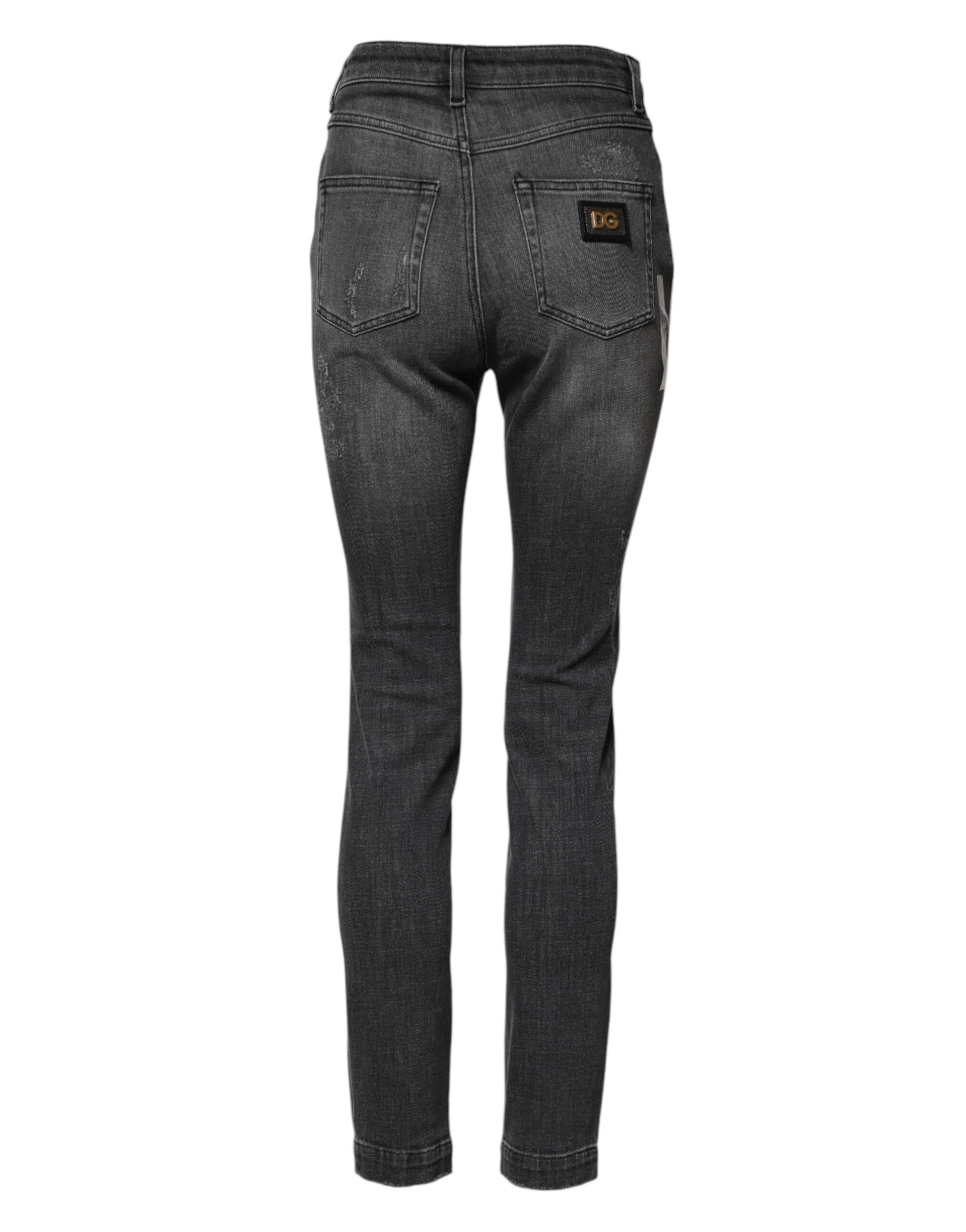 Dolce & Gabbana Dark Gray AUDREY Cotton Skinny Denim Jeans