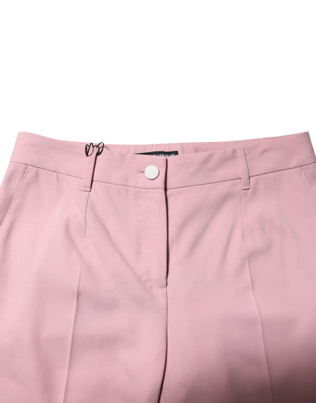 Dolce & Gabbana Pink Wool Mid Waist Tapered Pants