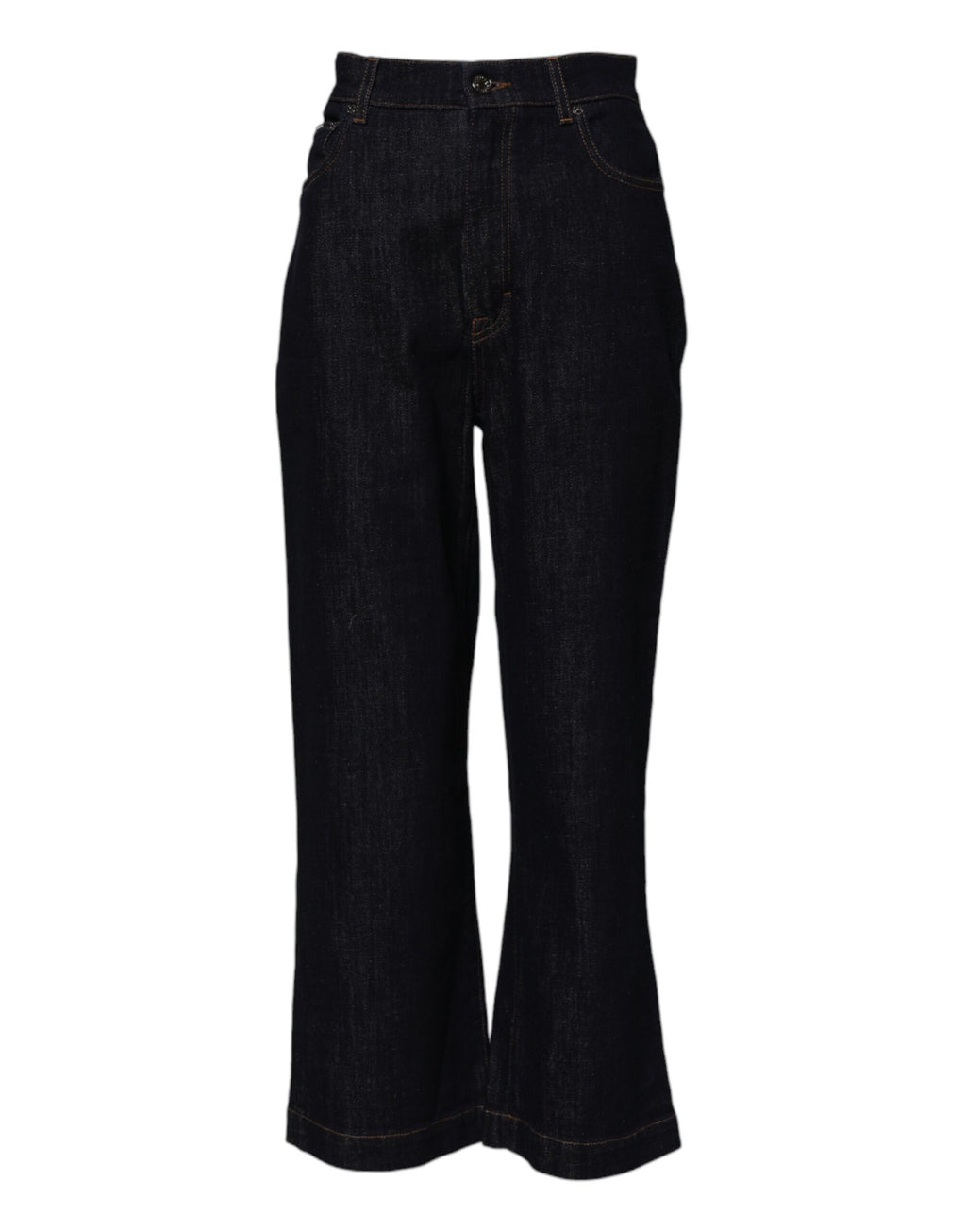 Dolce & Gabbana Blue Cotton High Waisted Flared Denim Jeans