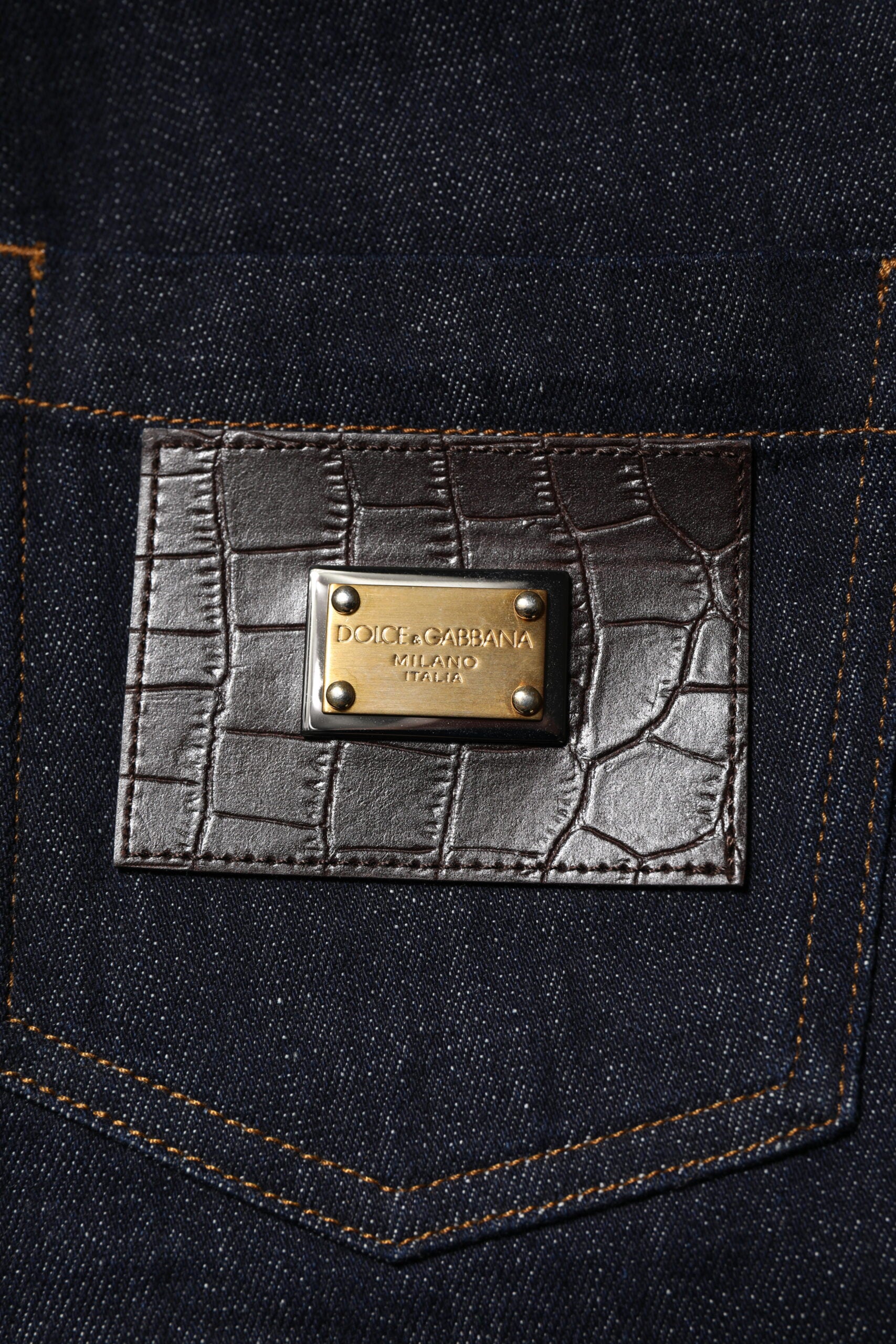 Dolce & Gabbana Blue Cotton High Waisted Flared Denim Jeans