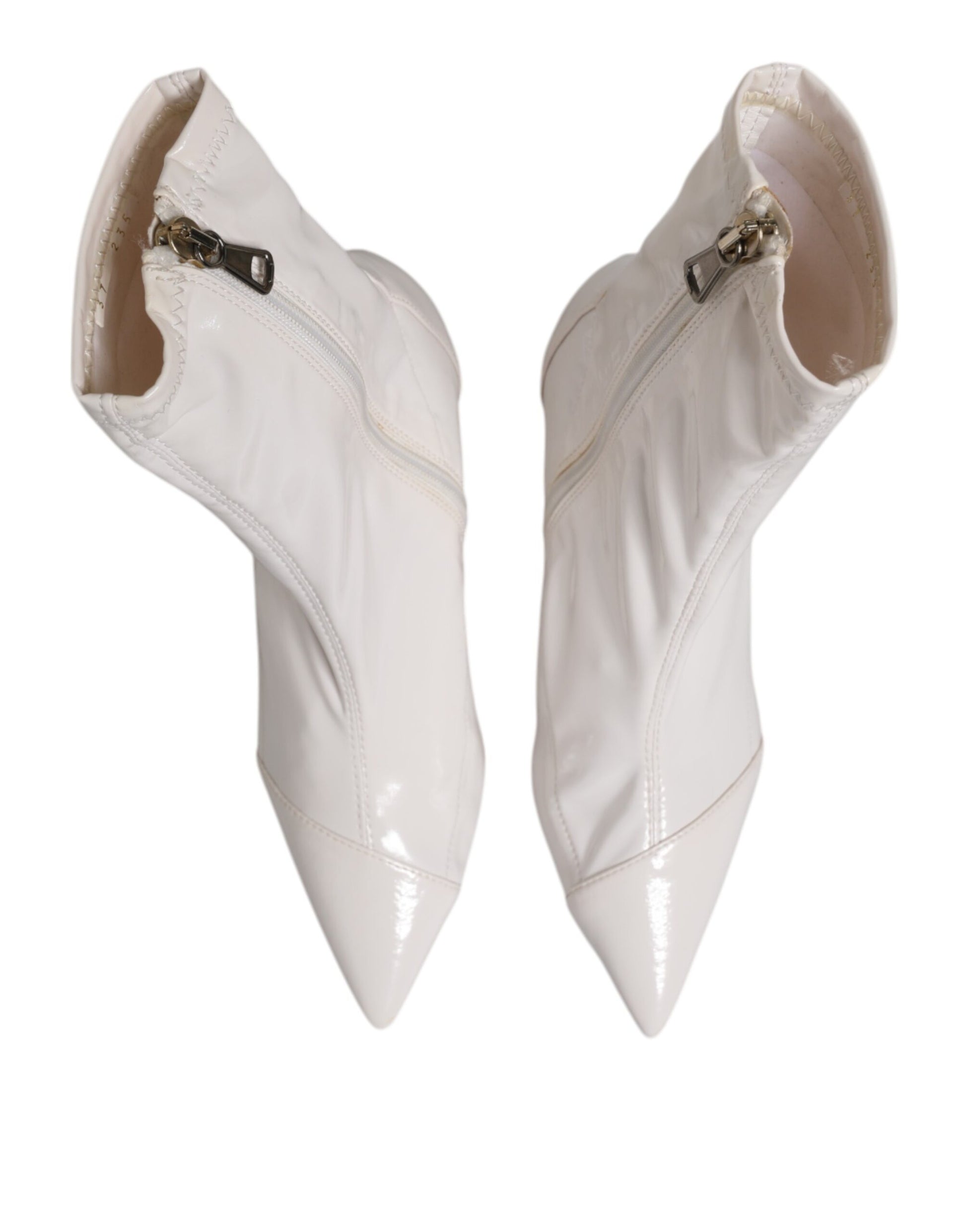 Elisabetta Franchi White Stiletto Heels Mid Calf Boots Shoes