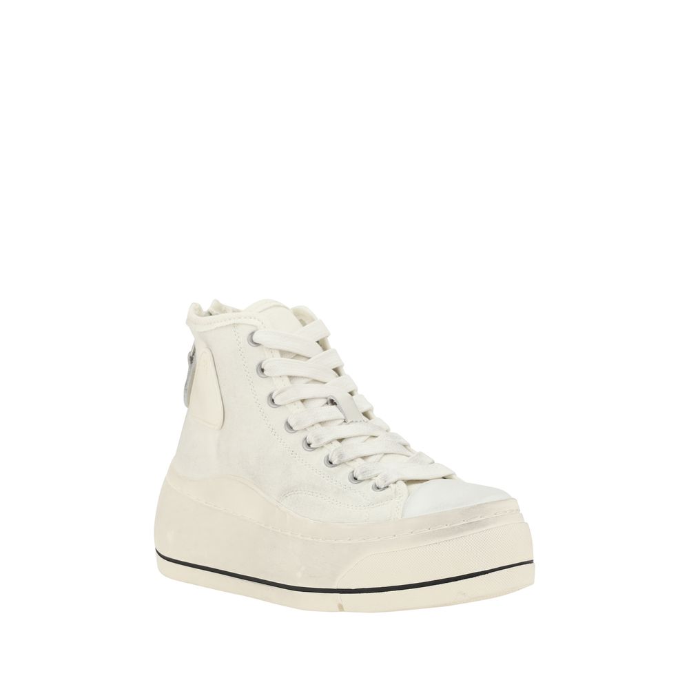 R13 White Polyethylene High Top Sneakers