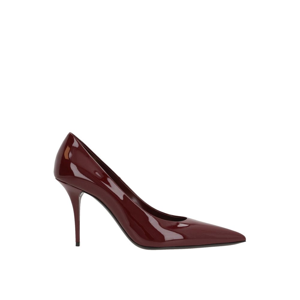 Saint Laurent Red Calfskin Platform Pumps