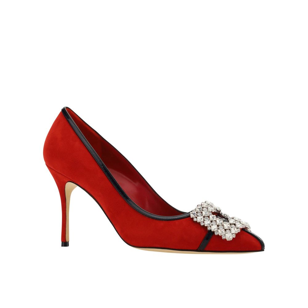 Manolo Blahnik Red Leather High Heel Pumps