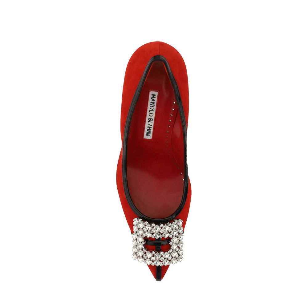 Manolo Blahnik Red Leather High Heel Pumps