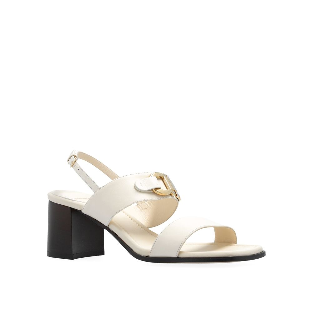 Salvatore Ferragamo White Calfskin Strap-On Sandals