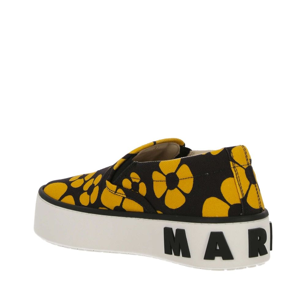 Marni Black Cotton Low Top Sneakers