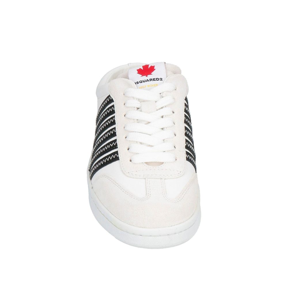 Dsquared² White Calfskin Low Top Sneakers
