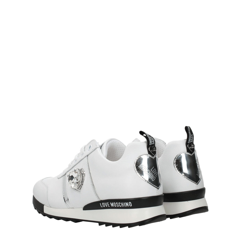 Love Moschino White Leather Low Top Sneakers