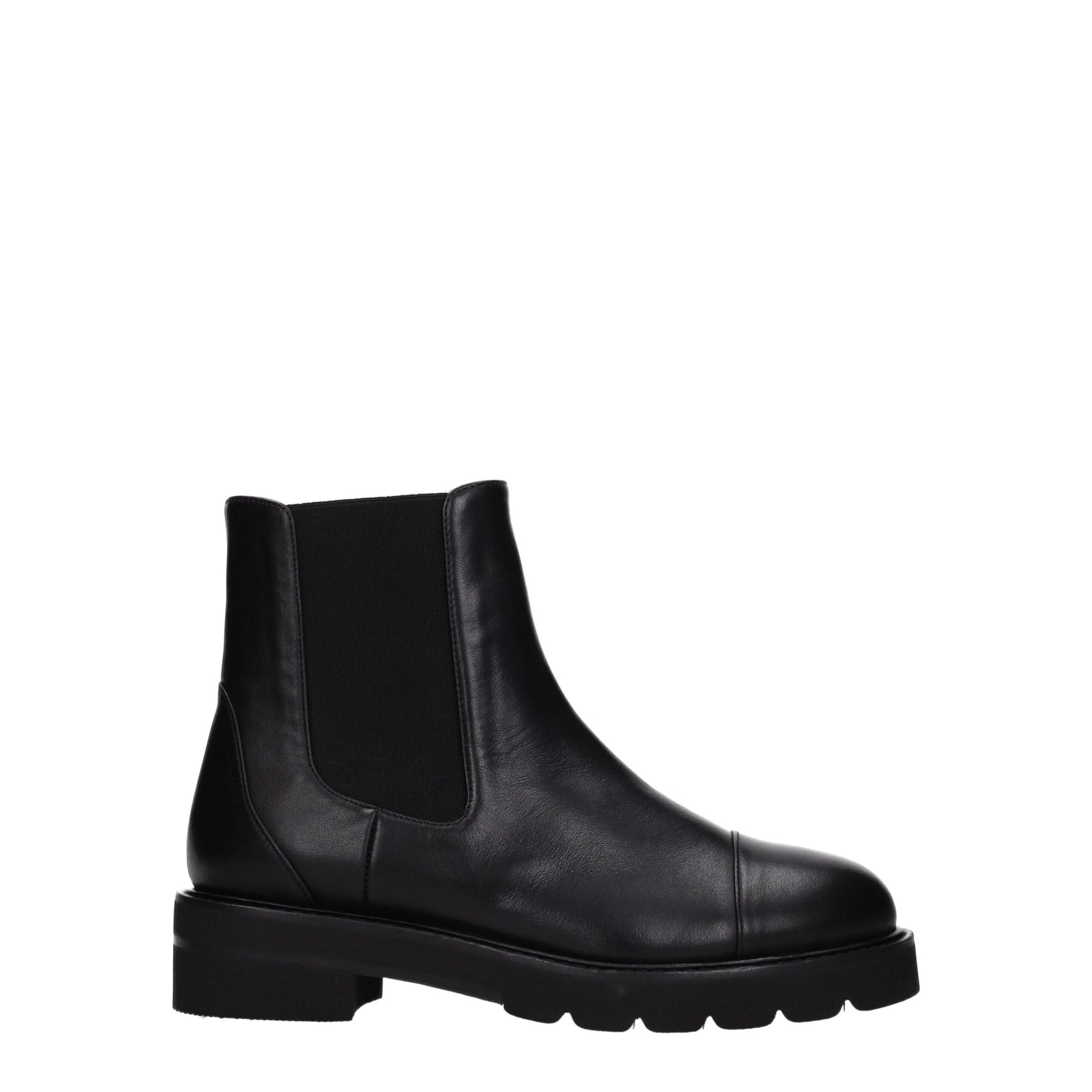 Stuart Weitzman Black Leather Ankle Boots